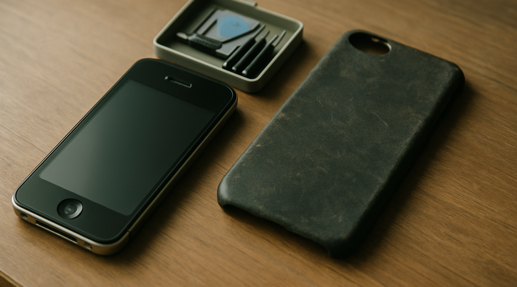 Smartphone conservé longtemps avec accessoires de réparation