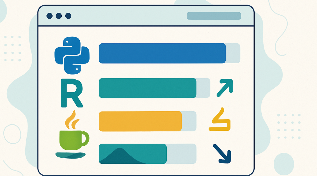 Tableau de bord illustrant le classement TIOBE des langages de programmation