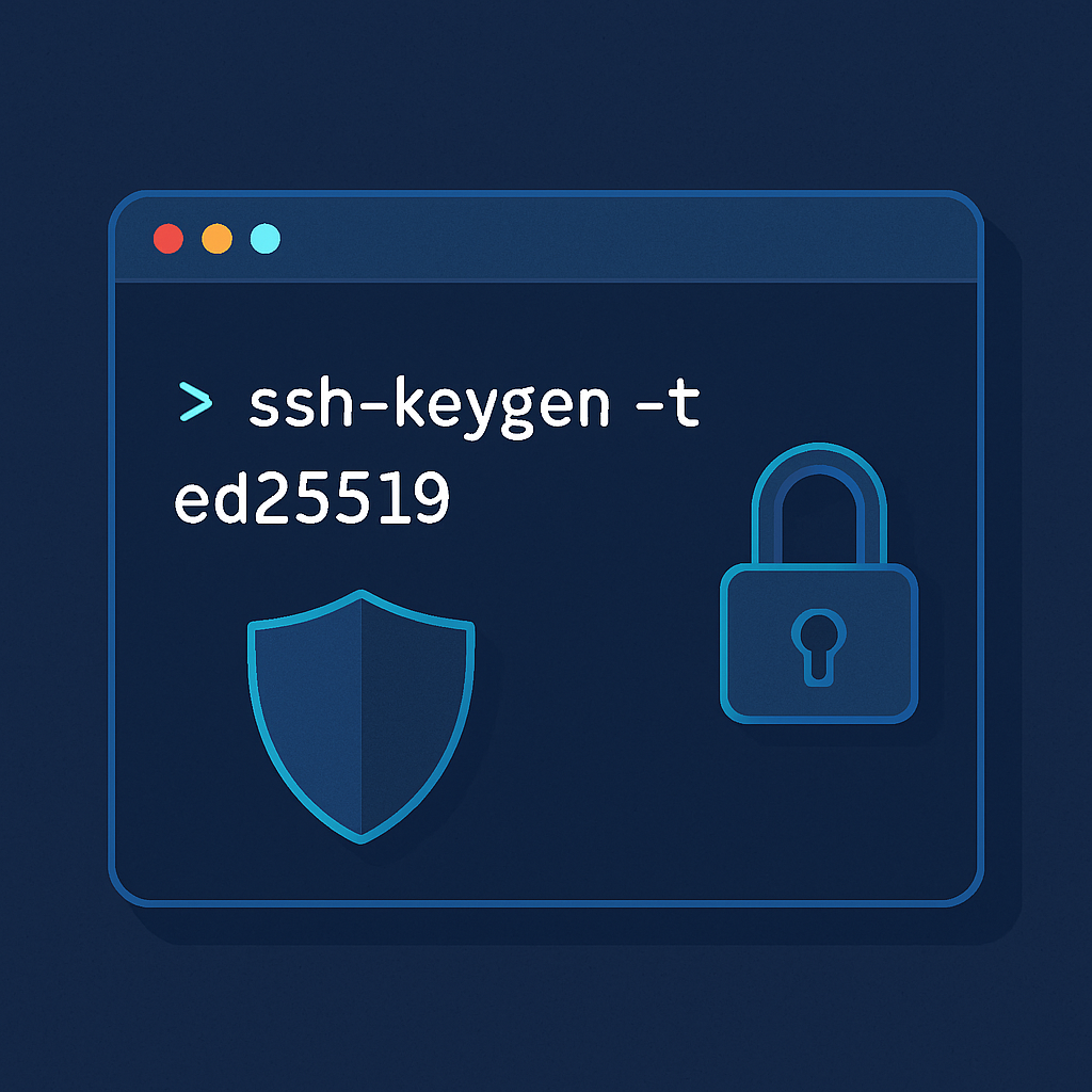 Commande ssh-keygen en Ed25519 avec indicateurs de sécurité